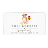 Funny Butt Nugget Boerderij Coop Egg Karton Label (Voorkant)