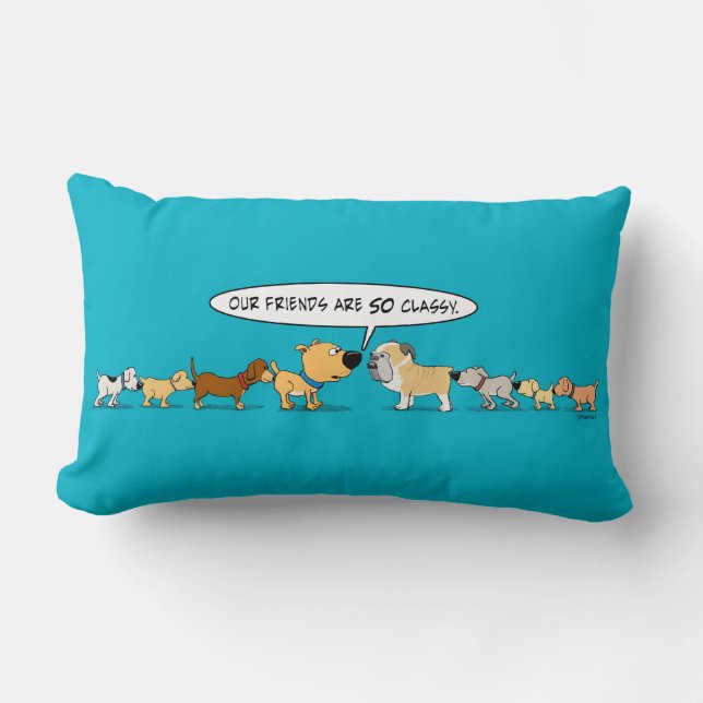 Funny Butt Sniffing Dogs Pillow Kussen (Voorkant)