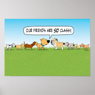 Funny Butt Sniffing Dogs Poster