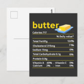 Funny Butter Nutrition Feit Food Fat Humor Briefkaart (Voorkant / Achterkant)