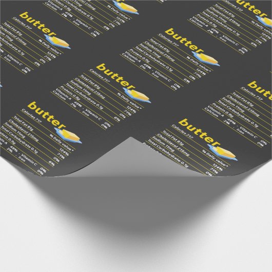 Funny Butter Nutrition Feit Food Fat Humor Cadeaupapier (Hoek)