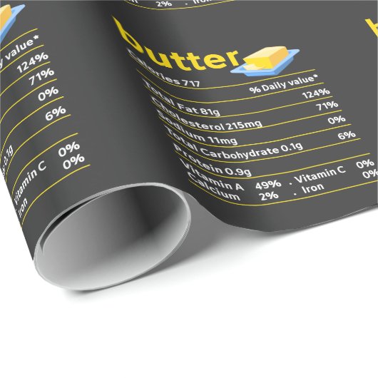 Funny Butter Nutrition Feit Food Fat Humor Cadeaupapier (Rol Hoek)