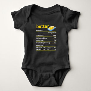 Funny Butter Nutrition Feit Food Fat Humor Romper