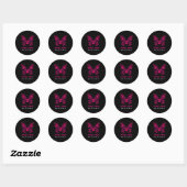 Funny Butterfly Breast Cancer Awareness Ribbon  Ronde Sticker (Vel)