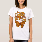 Funny Butterfly Mom Wit T-shirt – Gift T-shirt (Voorkant)