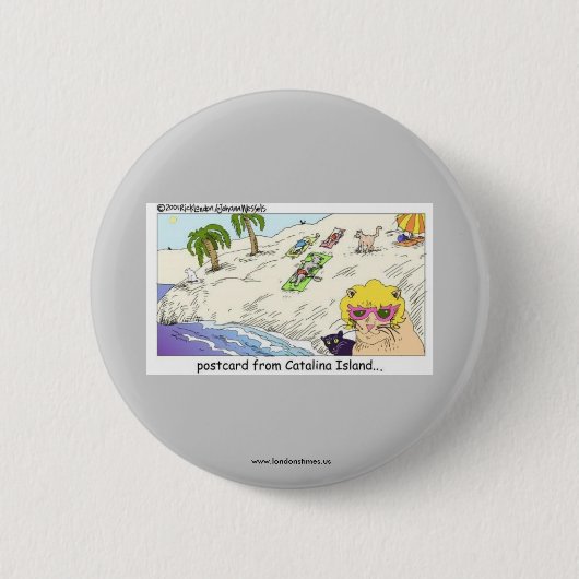 Funny Buttonnen: Katten uit Catalina Ronde Button 5,7 Cm (Voorkant)