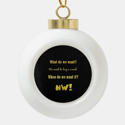 Funny Buy a Vowel — Now! Keramische Bal Ornament (Voorkant)