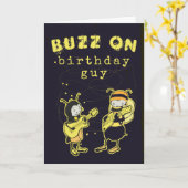 Funny Buzz On Rock Gekke Birthday Humor Black Kaart (Gele Bloem)