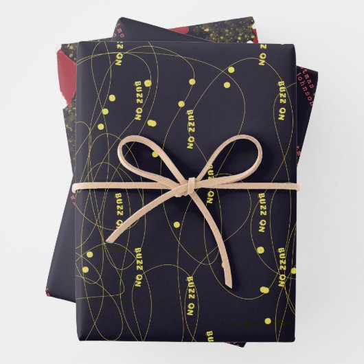 Funny Buzz over Rock Gekke Humor Black Kerstmis Inpakpapier Vel (In situ)