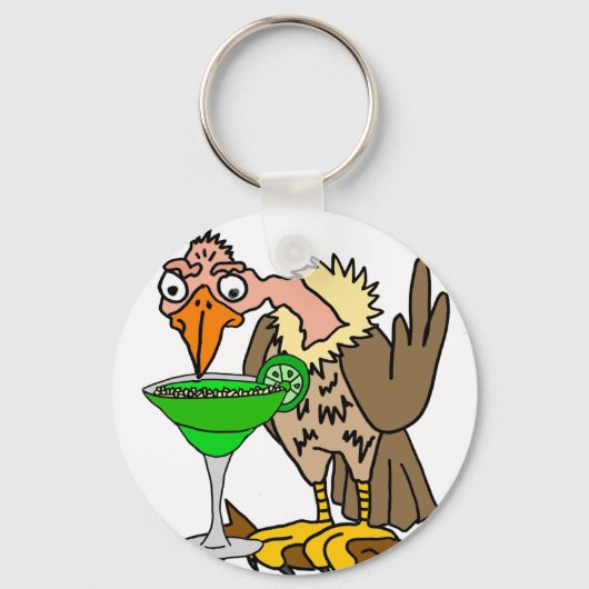 Funny Buzzard of Vulture Drink Margarita Sleutelhanger (Voorkant)