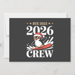 Funny Bye 2025 2026 Crew New Year Friends Squad Magnetische Uitnodiging