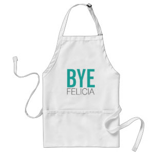 Funny BYE Felicia in het Blauwgroen Standaard Schort