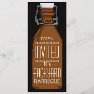 Funny BYOB Beer Bottle BBQ Party Invitation Kaart