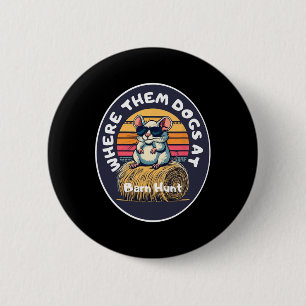 Funny Byrn Hunt - Schattigee rat met zonnebrillen Ronde Button 5,7 Cm