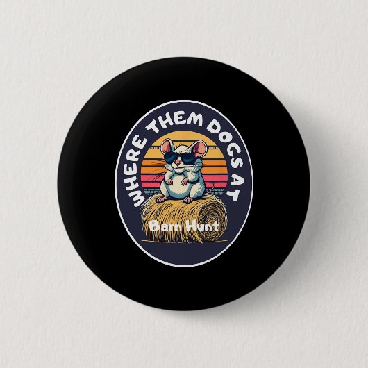 Funny Byrn Hunt - Schattigee rat met zonnebrillen Ronde Button 5,7 Cm (Voorkant)