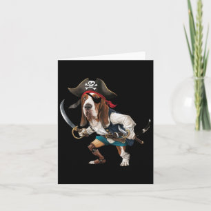 Funny Bysset Hound Pirate Halloween Mannen vrouwen Kaart