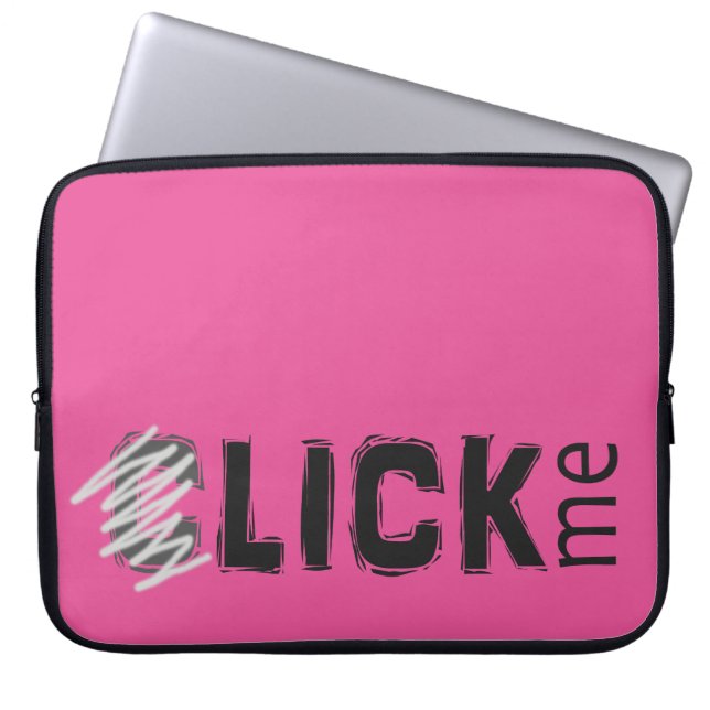 Funny (C) Klik op I ce Breaker Dark Text Laptop Sleeve (Voorkant)