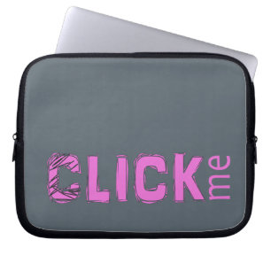 Funny (C)lick Me Ice Breaker Pink Laptop Sleeve