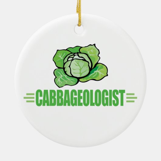 Funny Cabbage Lover Keramisch Ornament (Achterkant)