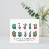 Funny Cacti Kerstcactus Aangepaste jaarbrief (Staand voorkant)