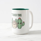 Funny Cactus and Hedgehog Tweekleurige Koffiemok (Voorkant rechts)