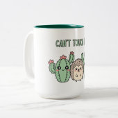 Funny Cactus and Hedgehog Tweekleurige Koffiemok (Voorkant links)