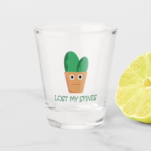 Funny cactus cartoon illustratie humor  shot glas (Voorkant)