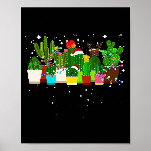 Funny Cactus Christmas Tree  Poster (Voorkant)