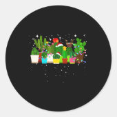 Funny Cactus Christmas Tree  Ronde Sticker (Voorkant)