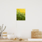Funny Cactus Green Yellow Succulent Poster (Keuken)