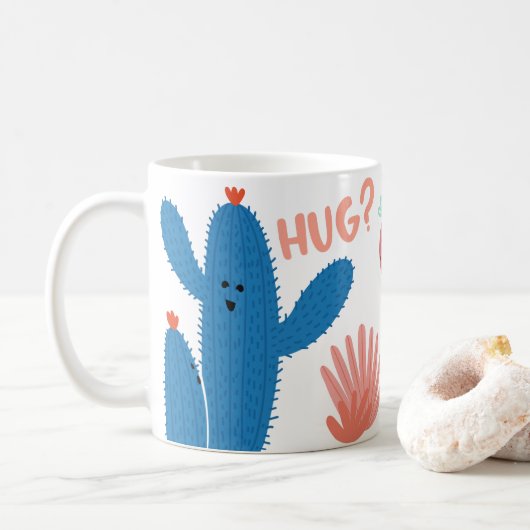 Funny Cactus Hugs Mok (Met donut)