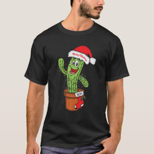 Funny Cactus-kerstboom verlicht kerstmis T-shirt
