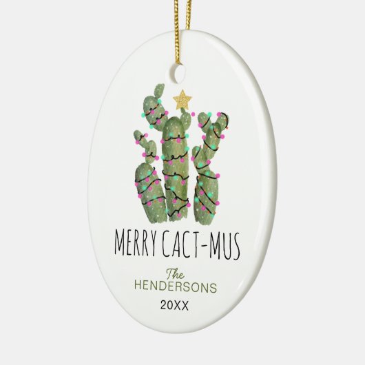 Funny Cactus Kerstfeestdag Keramisch Ornament (Links)