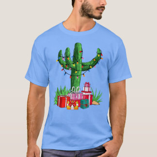Funny Cactus-kerstlampjes-familie komt overeen T-shirt