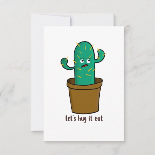 Funny Cactus Laten we het uit Kawaii halen Bedankkaart (Voorkant)