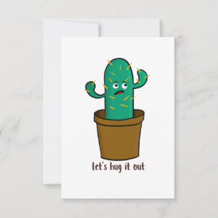 Funny Cactus Laten we het uit Kawaii halen Bedankkaart