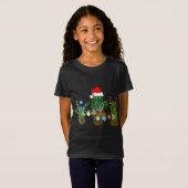 Funny Cactus Lights Santa Hat Sweater Xmas Tree Ch T-shirt (Voorkant volledig)