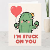Funny Cactus Love Pun Valentine Card Kaart (Voorkant)