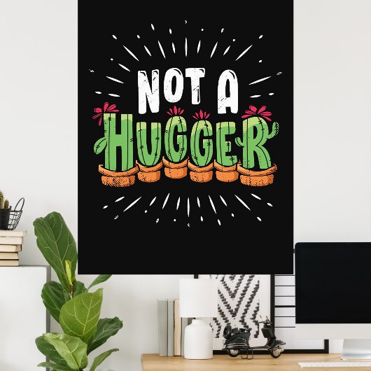 Funny Cactus Poster (Thuiskantoor)