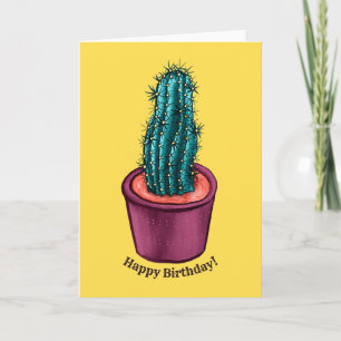 Funny Cactus Pot Trippy Psychedelic Birthday Feestdagen Kaart