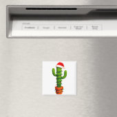 Funny Cactus Santa Hat Xmas Tree Lights Merry Chri Magneet (Insitu (Vaatwasser))