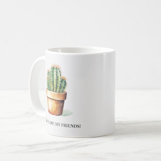 Funny Cactus Stay Sharp Garden House Planten Pot Koffiemok (Voorkant links)