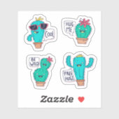 Funny cactus sticker set (Vel)