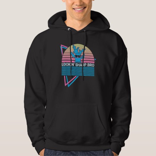 Funny Cactus Succulent Retro Lookin' Sharp Bro Hoodie (Voorkant)