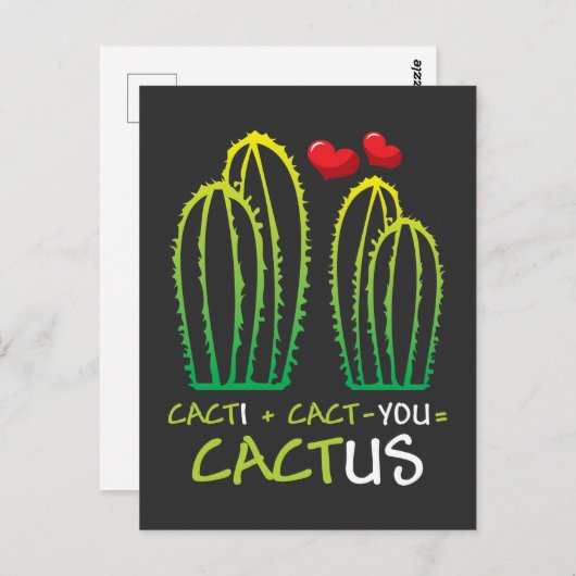 Funny Cactus Valentijn - Women Cacti Pun Lover Briefkaart (Voorkant / Achterkant)