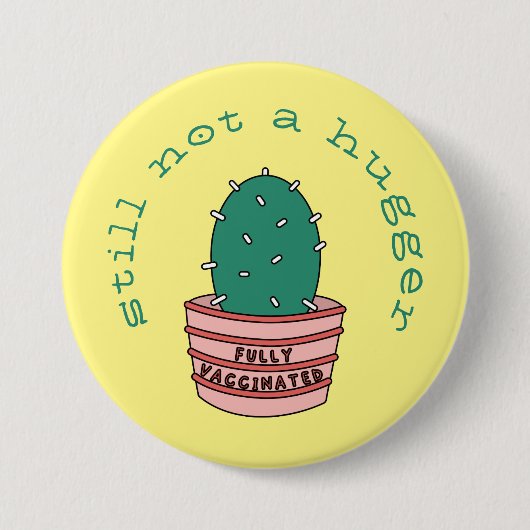 Funny Cactus: Volledig gevaccineerd, nog steeds ge Ronde Button 7,6 Cm (Voorkant)