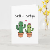 Funny Cactus Wenskaart Kaart (Gele Bloem)