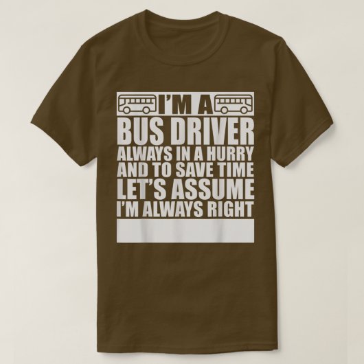 Funny Cadeau voor Hubby Buzzer Busman Motorcoach B T-shirt (Design voorkant)