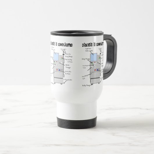 Funny cadeaus voor dialyseverpleegkundige/technicu reisbeker (Voorkant rechts)