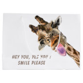 Funny cadeautas met speelse giraffe - aangepaste t (Achterkant)